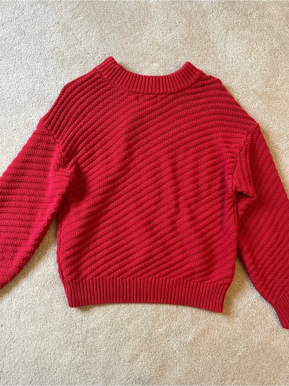 Universal Thread Red Ribbed Crewneck Sweater - Picture 3 of 3